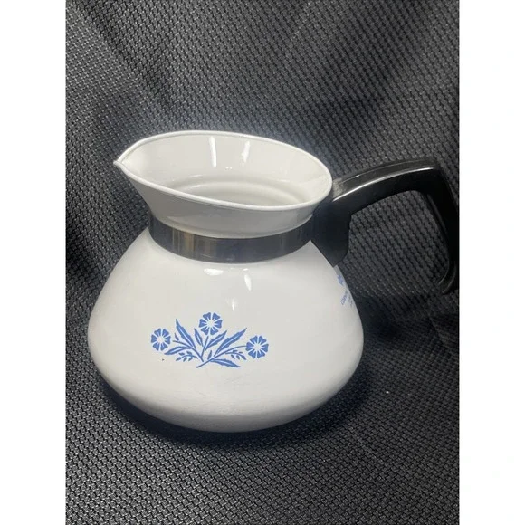 Vintage Corning Ware Blue Cornflower 6 Cup Coffee Tea (NO LID) 5.25" Tall - Picture 4 of 7